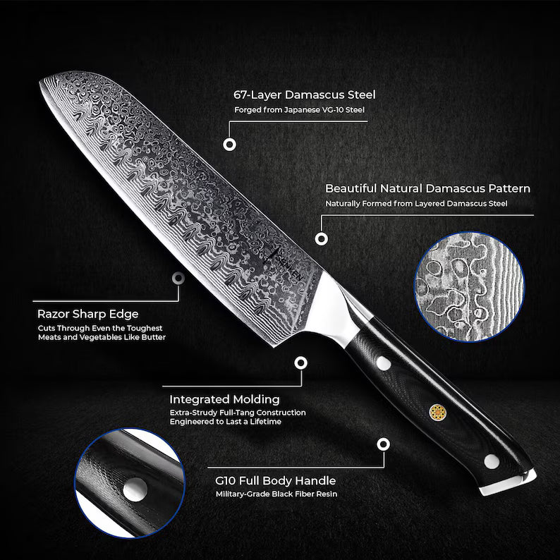 Cuchillo de Acero de Damasco