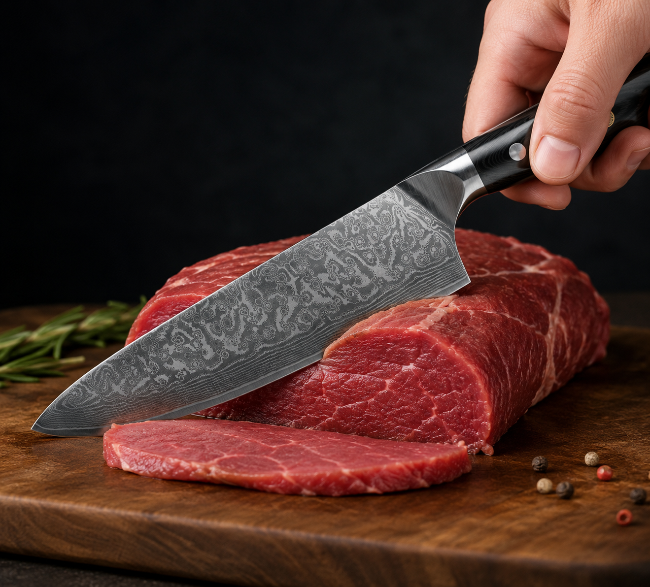 Cuchillo de Acero de Damasco